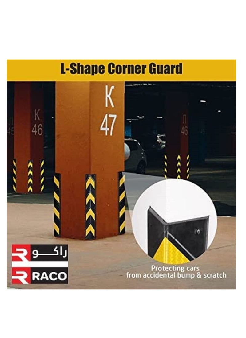 راكو RACO Reflective Corner Guard Wall Corner Protector with Yellow Strips for Garage Parking  - Image 5