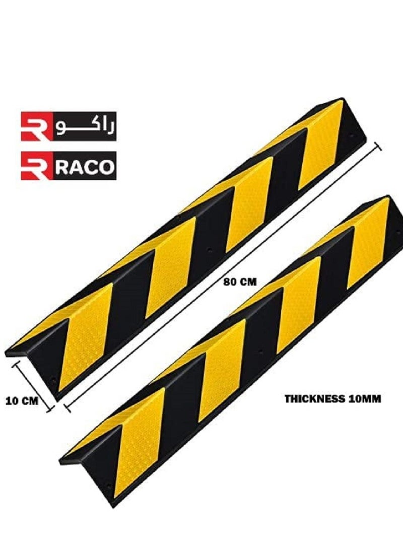 راكو RACO Reflective Corner Guard Wall Corner Protector with Yellow Strips for Garage Parking  - Image 2
