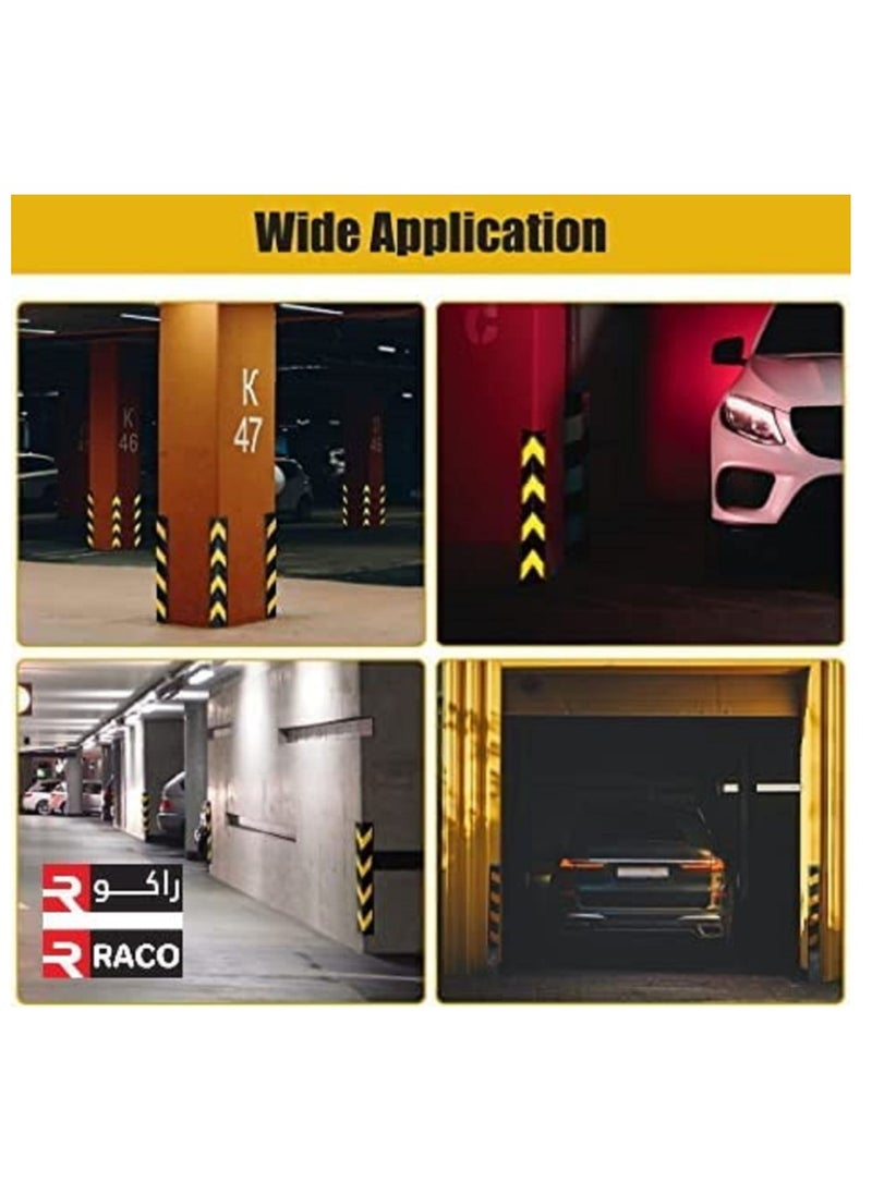 راكو RACO Reflective Corner Guard Wall Corner Protector with Yellow Strips for Garage Parking  - Image 4