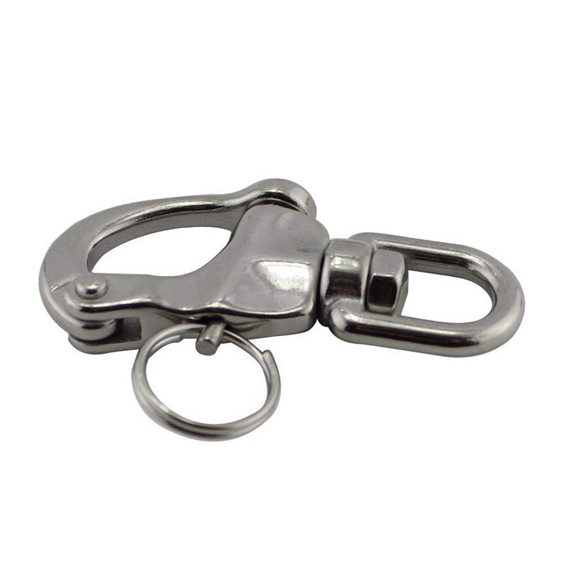 Generic Moraphee (87mm 2pcs) - Swivel Eye Snap Shackle for Boat Rigging Sailing Boat Marine 316 Stainless Steel  - Image 2
