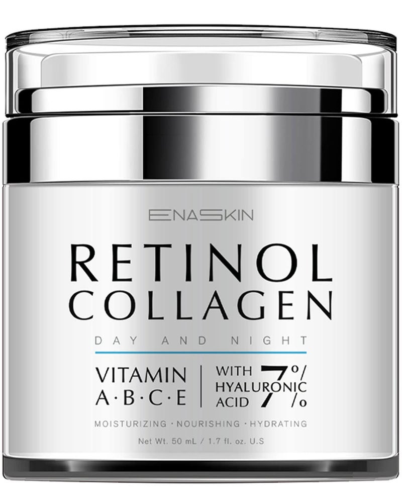 EnaSkin EnaSkin Retinol Cream for Wrinkles Face Neck Collagen Cream for Tightening Skin  Anti Aging Facial Moisturizer Day and Night for Women and Men 17 Fl OZ
