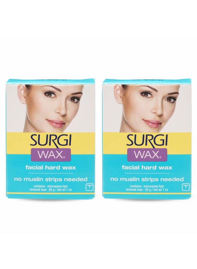 Microwave Facial Hard Hair Removal Wax 1 Oz, 2 Pack