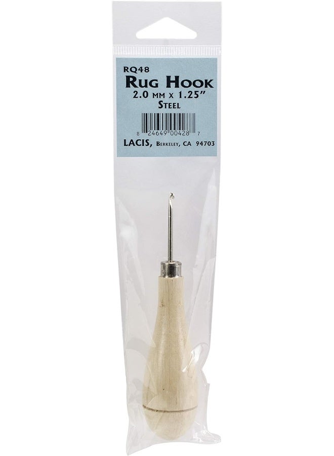 Lacis Primitive Rug Hook W/Wood Handle-Steel 2mmX1.25 - Image 2
