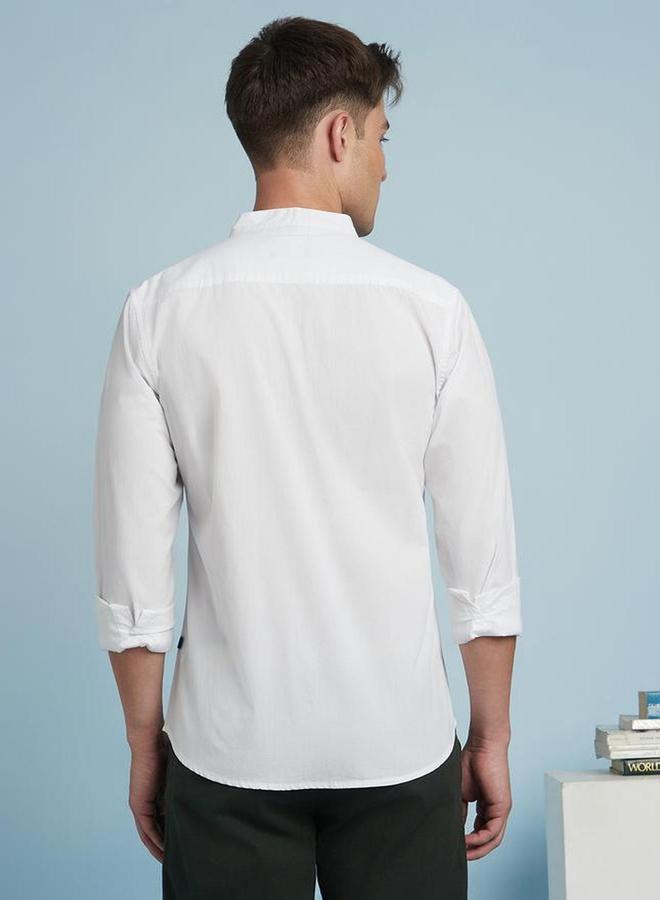 دينيس لينغو قميص رجالي أبيض بقصة مريحة سليم فيت كاجوال - Image 3