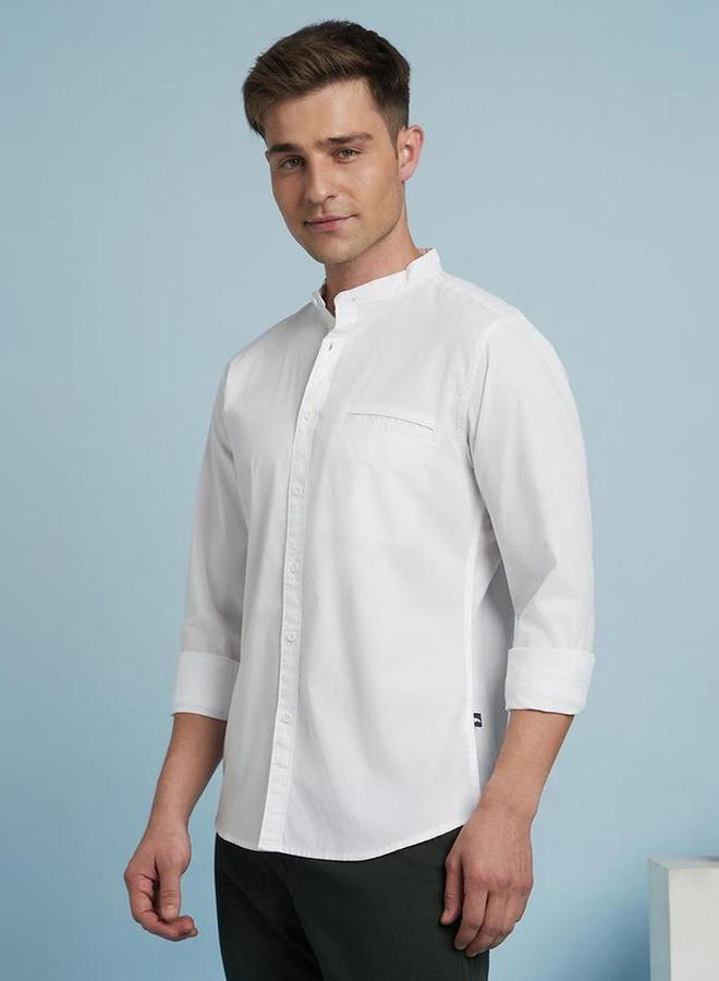 دينيس لينغو قميص رجالي أبيض بقصة مريحة سليم فيت كاجوال - Image 2