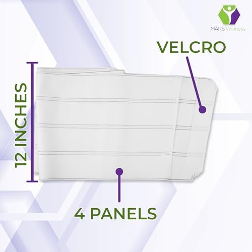 MARS WELLNESS Premium Plus Size Bariatric Abdominal Binder - 12" 4 Section/Panel - Bariatric Binder Abdominal Brace for Men or Women - Fits Waist Sizes 55" - 72" - Image 4
