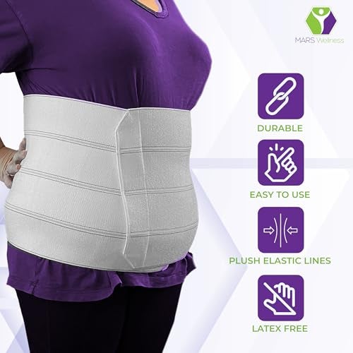 MARS WELLNESS Premium Plus Size Bariatric Abdominal Binder - 12" 4 Section/Panel - Bariatric Binder Abdominal Brace for Men or Women - Fits Waist Sizes 55" - 72" - Image 3