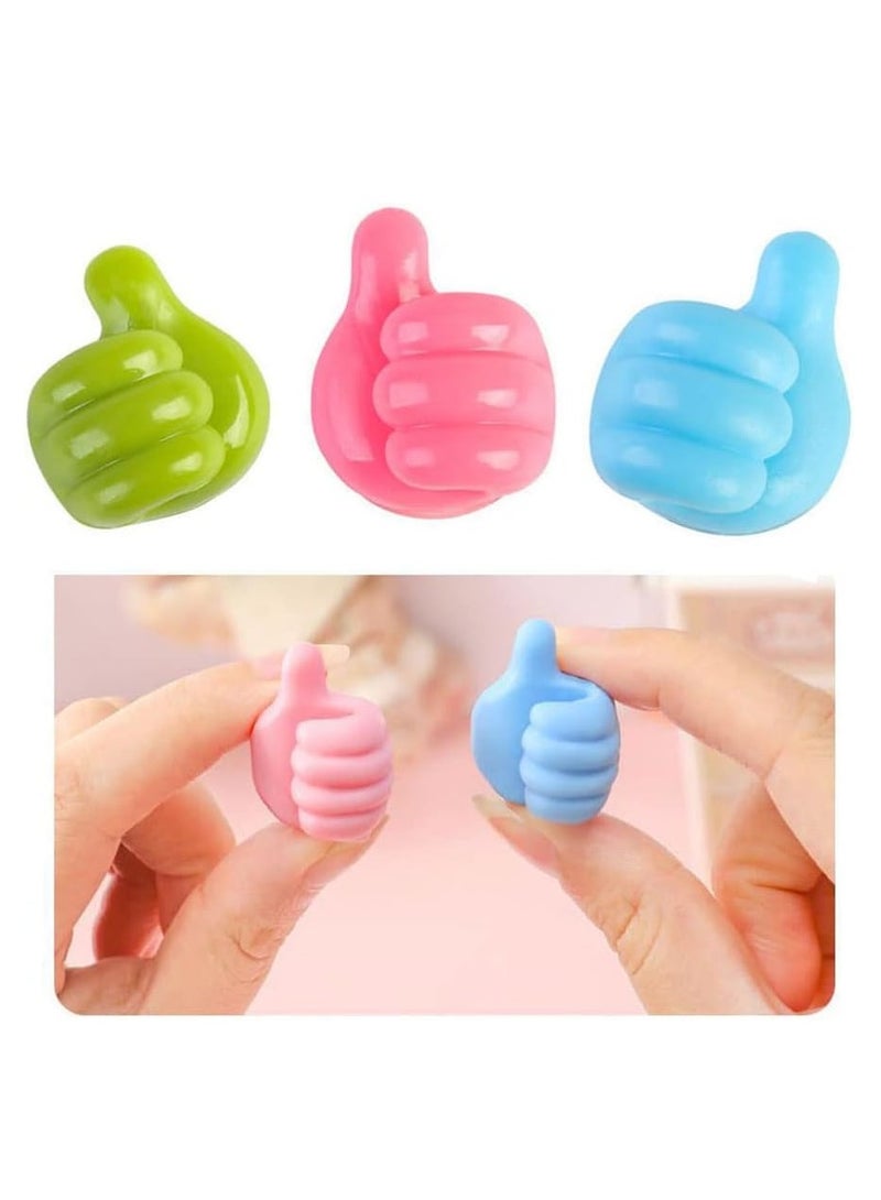 Creative Thumb Shape Self-Adhesive Wall Hooks Multifunctional Silicone Cable Organizer Key Holder and Wire Clip for Home Office & Car - Multicolor - Image 3
