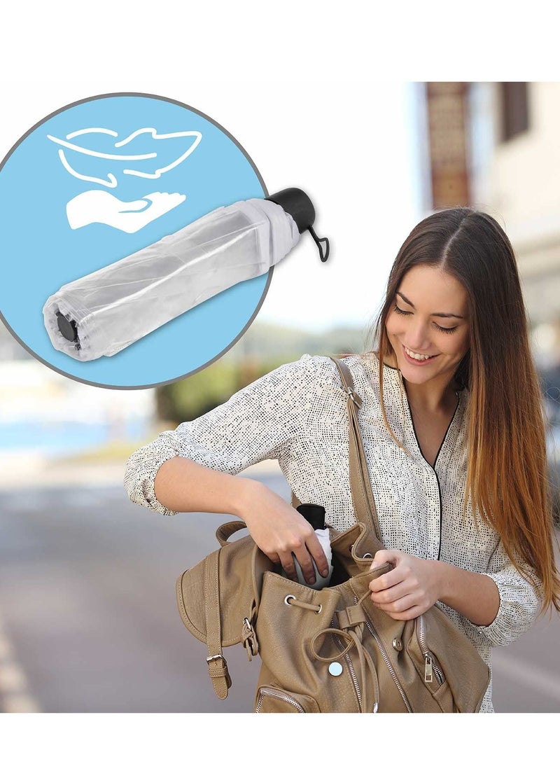 Folding Umbrellas Travel Umbrella, Transparent Umbrella Pocket Umbrella, Portable Compact Protection, Small Light Weight Waterproof, Rain and Sun Umbrella Elegant Umbrella In Transparent - Image 2