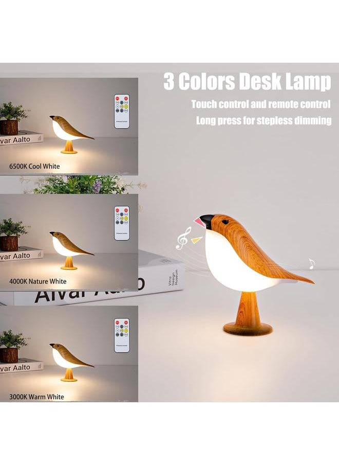 Small Bird Desk Lamp, Rechargeable Cordless Table Lamp with 3 Color Temperatures, Remote Control u0026 Touch Sensor, Multi-Function Battery Operated Bird Night Light for Bedroom, Kids, 1 Pack