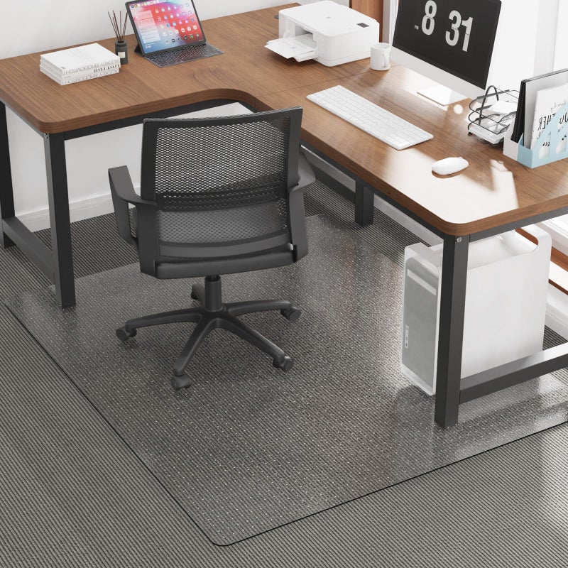 KEYDOL 50â€x 60â€Carpet Floor Mat for Office Chair, Clear Desk Chair Floor Mat for Carpet for Medium/Low Pile, HeavyDuty Chair Mats for Carpeted Floors, Studded Desk Mat for Carpets for Homes and Offices - Image 1