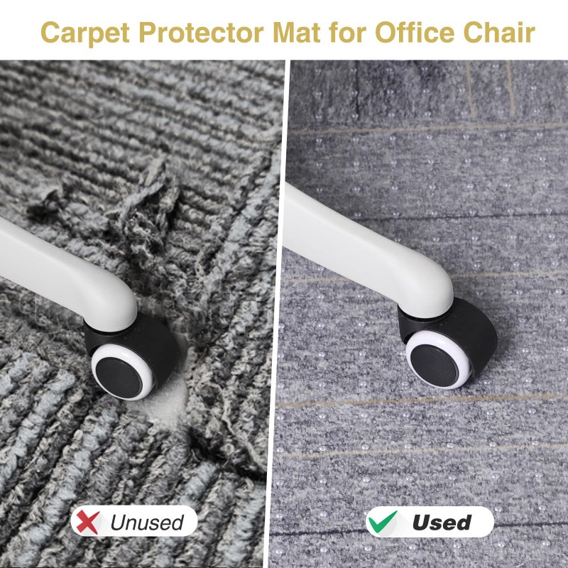 KEYDOL 50â€x 60â€Carpet Floor Mat for Office Chair, Clear Desk Chair Floor Mat for Carpet for Medium/Low Pile, HeavyDuty Chair Mats for Carpeted Floors, Studded Desk Mat for Carpets for Homes and Offices - Image 3