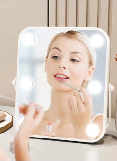 ETG Vanity Mirror with Lights, Hollywood Makeup Mirror with Light, 280*310*42mm Lighted Desktop Makeup Mirror with 6 Dimmable LED Bulbs, Cosmetic Makeup Mirror with Stand, Smart Touch Control  - Image 2
