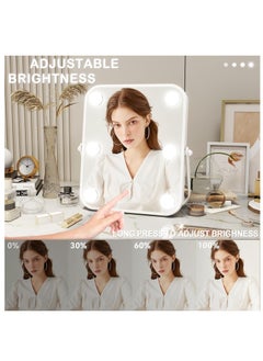 ETG Vanity Mirror with Lights, Hollywood Makeup Mirror with Light, 280*310*42mm Lighted Desktop Makeup Mirror with 6 Dimmable LED Bulbs, Cosmetic Makeup Mirror with Stand, Smart Touch Control  - Image 5