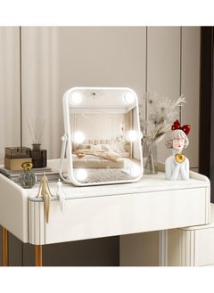 ETG Vanity Mirror with Lights, Hollywood Makeup Mirror with Light, 280*310*42mm Lighted Desktop Makeup Mirror with 6 Dimmable LED Bulbs, Cosmetic Makeup Mirror with Stand, Smart Touch Control  - Image 4
