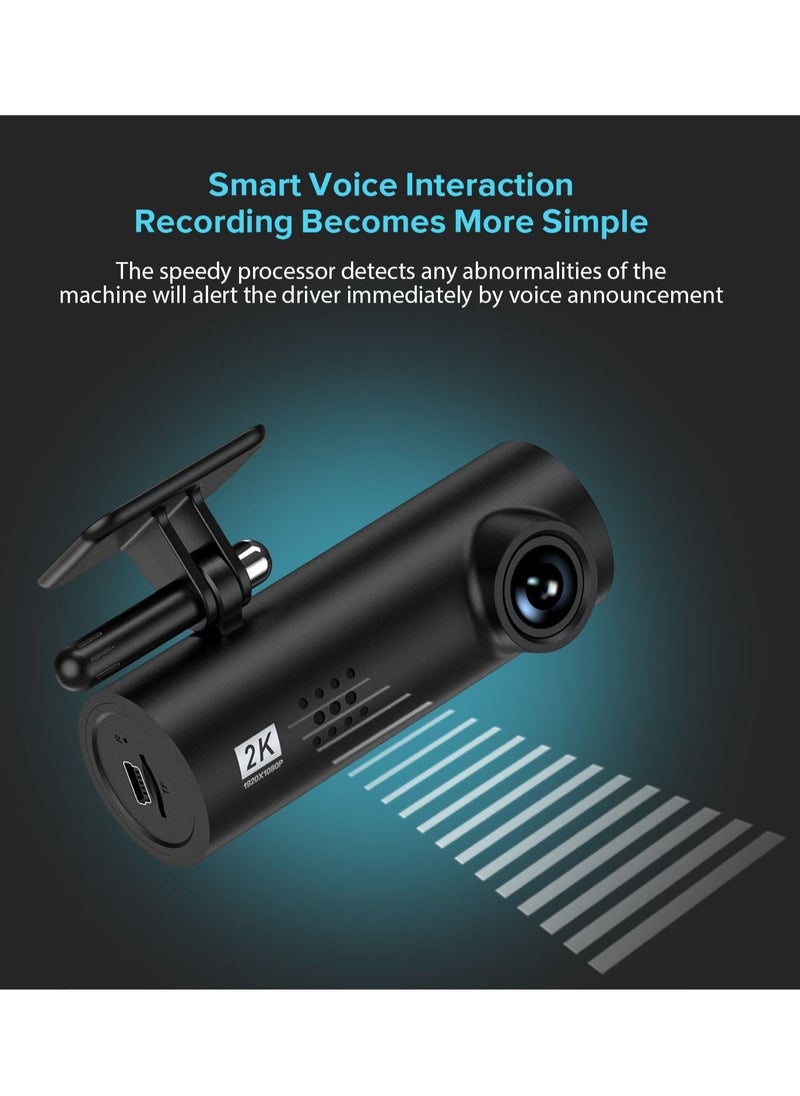 Generic - WIFI Application Voice-Controlled Dashboard Camera, High Definition Night Vision Automotive Camera Recorder, Intelligent Car Digital Video Recorder - Image 1