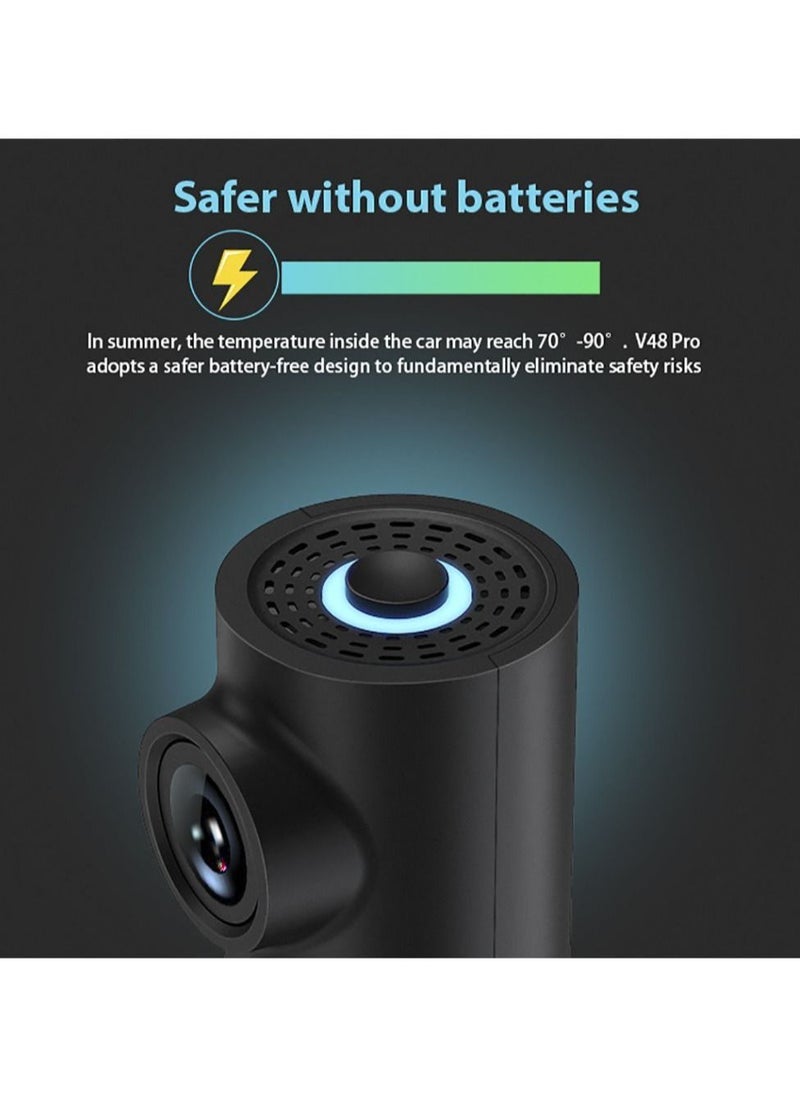 Generic - WIFI Application Voice-Controlled Dashboard Camera, High Definition Night Vision Automotive Camera Recorder, Intelligent Car Digital Video Recorder - Image 1