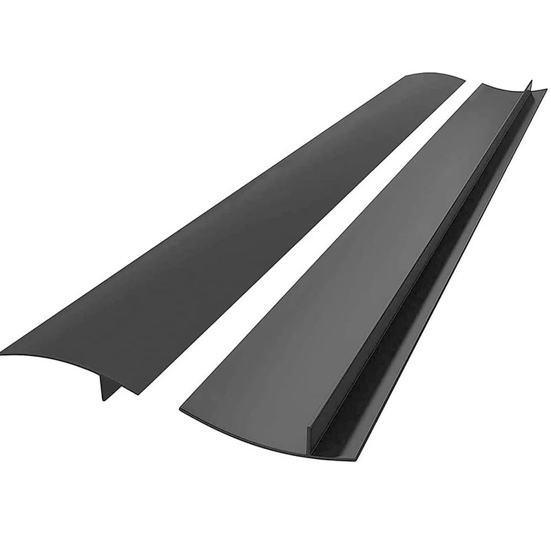jaexest 2-Piece Black Silicone Kitchen Stove Cover Countertop Gap Filler Length 21 inches Easy to clean Seals spills between oven kitchen cabinets and stovetop countertops - Image 1