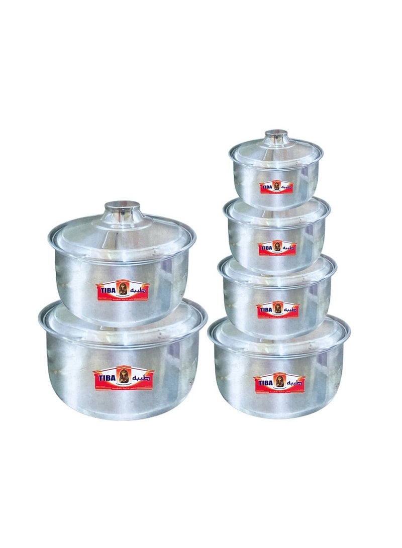 Tiba Egyptian aluminum cookware set, 6 pieces, delicious, practical, easy to clean, and of high quality. - Image 3