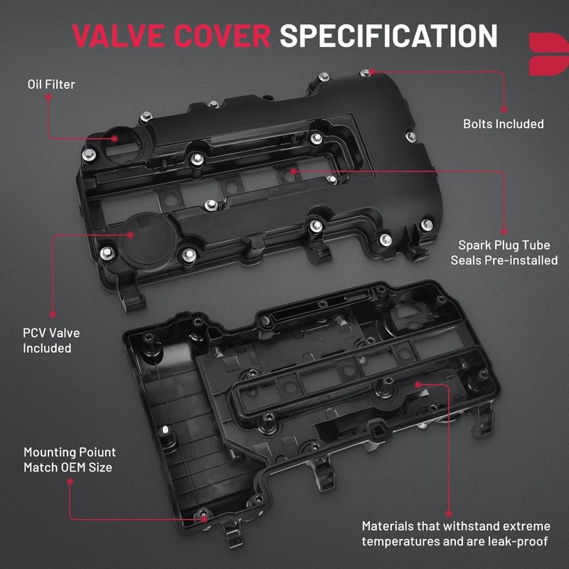 BDFHYK 55573746 Engine Camshaft Valve Cover with Gasket Compatible with Chevy Cruze Volt Trax Sonic 2011-2015, Encore 2013-2020, ELR 1.4L 2014-2016, Replace 25198874 25198498 264-968 - Image 4