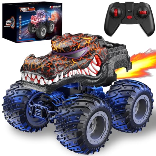 BAODLON Remote Control Monster Car 24GHz RC Crocodile Monster Truck Toys for 3 4 5 6 7 8 Years Old Boys Kids All Terrain RC Truck Off Road with Spray Light Rechargeable Battery Christmas Birthday Gifts - Image 1
