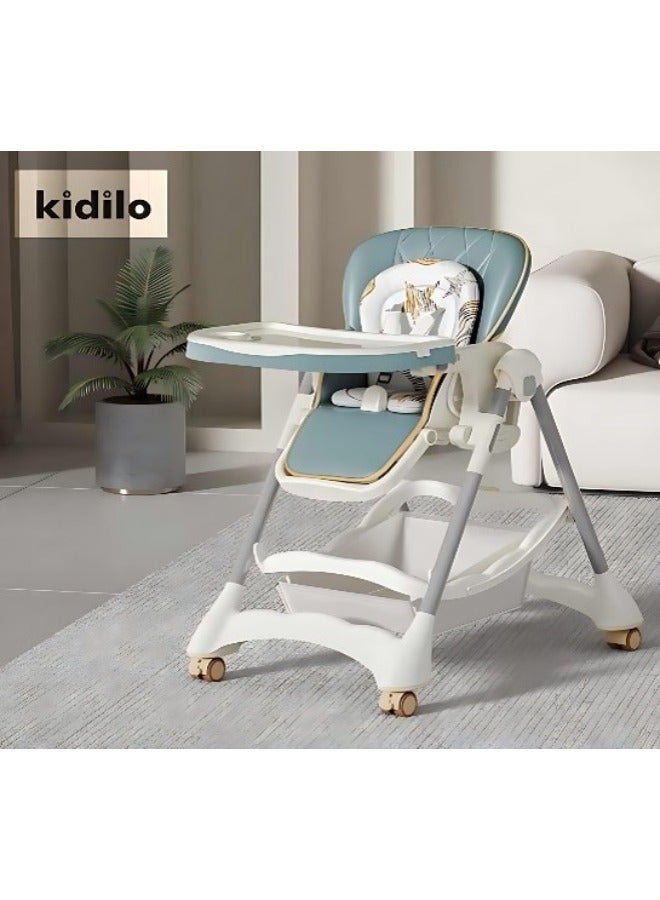 Kidilo Food Chair Kidilo 1-1A, Baby High Chair with 3-in-1 Multi-Position Seat & Storage Basket
