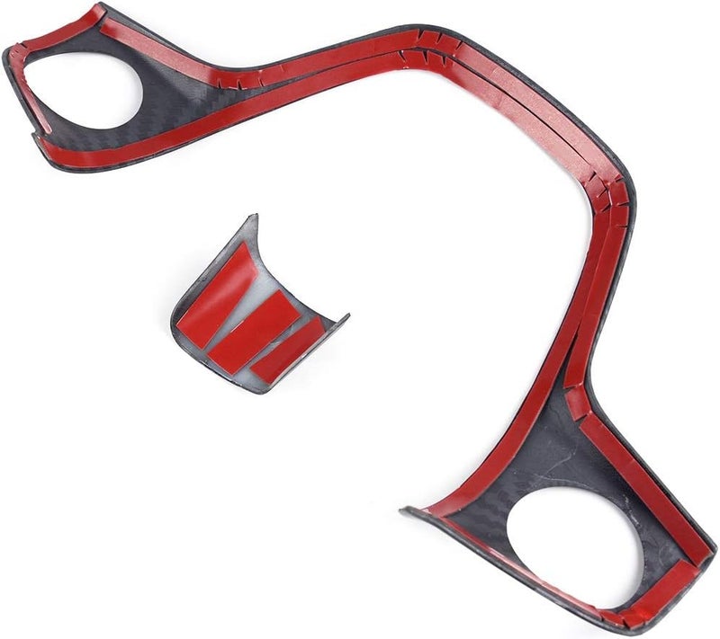 QASULER Carbon Fiber Steering Wheel Button Cover Set - Image 4