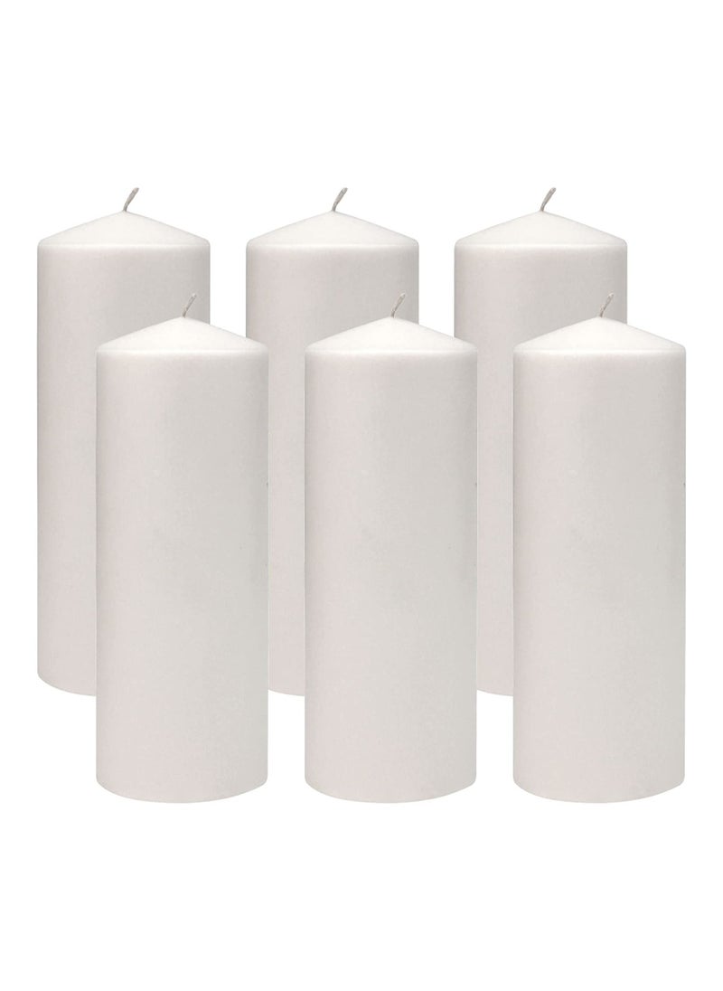 Generic Set of Long Burning Unscented Pillar Candles 3x10 inch White  - Image 1