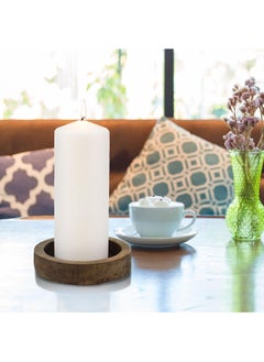 Generic Set of Long Burning Unscented Pillar Candles 3x10 inch White  - Image 2
