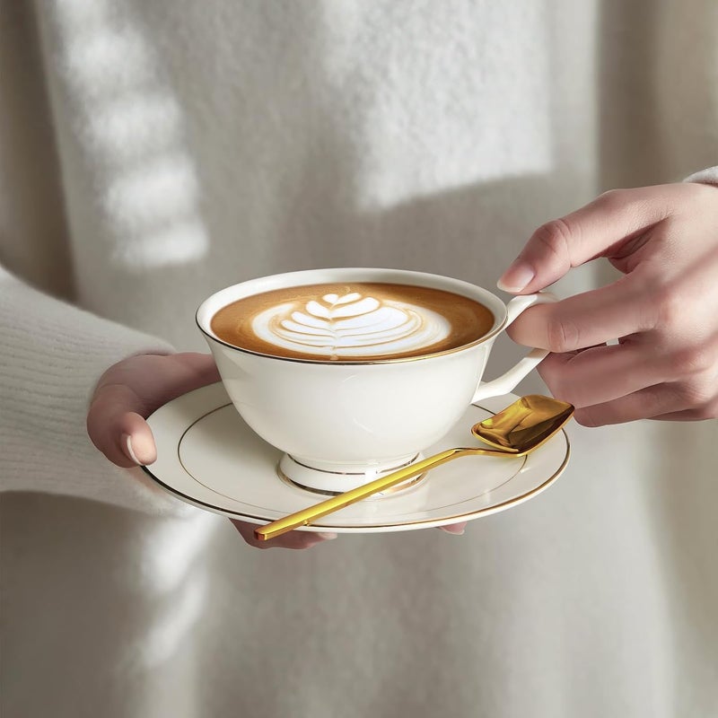 IQCWOOD Coffee Spoons, 5.6 Inches Demitasse Espresso Stainless Steel Small Spoon, Gold Teaspoons for Dessert, Sugar, Tea, Ice Cream, Set of 6 - Image 5