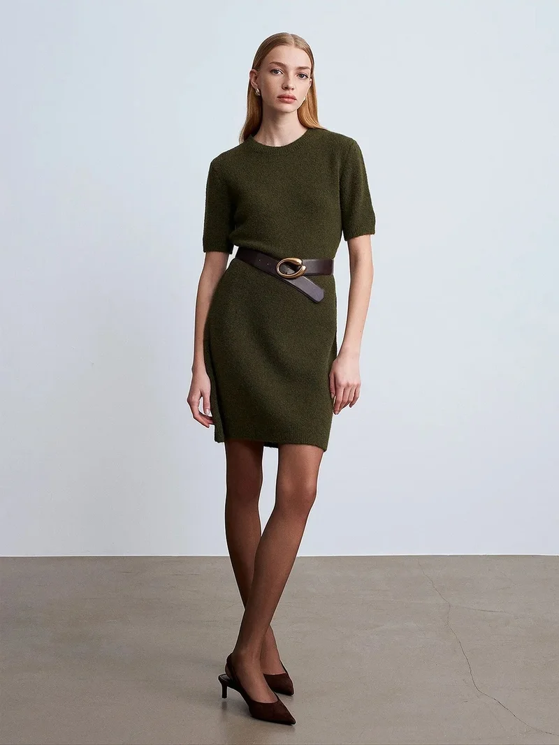 DILVIN Ribbed Knit Mini Dress
