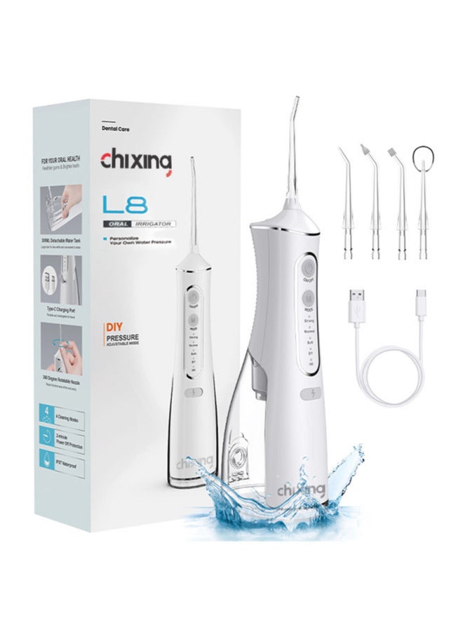 Chixing Portable Dental Water Flosser for Teeth Cleaning, Oral Irrigator with 4 Modes, 4 Scalable Jet Nozzles, IPX7 Water Resistance, 300ML Capacity - Image 1