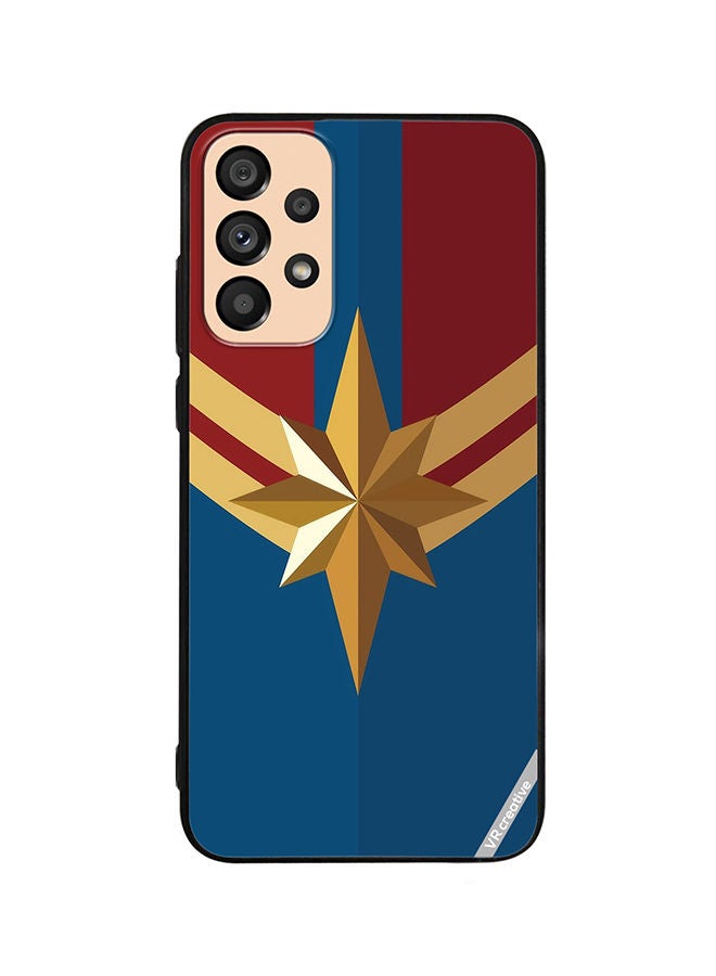 VR CREATIVE Protective Case Cover For Samsung Galaxy A73 5G Captain Marvel Logo Design Multicolour - Image 1