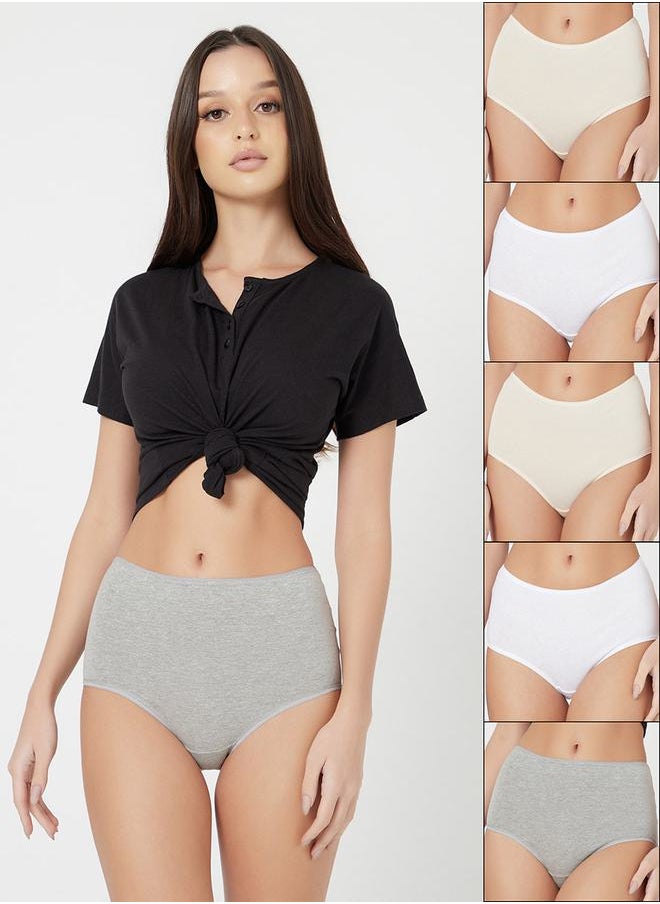 Styli Pack of 5 - Cotton Solid Full Brief  - Image 1