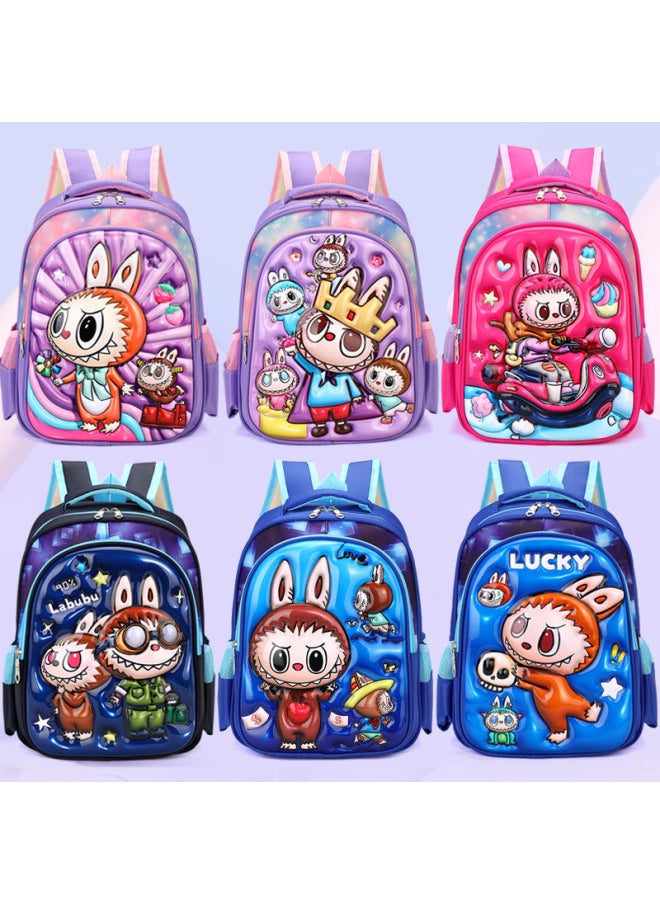 Generic 2024 Labubu Labubu Primary School Student Backpack Korean Large Capacity Kindergarten Backpack Children's School Bag-Color:Figure 10  - Image 2