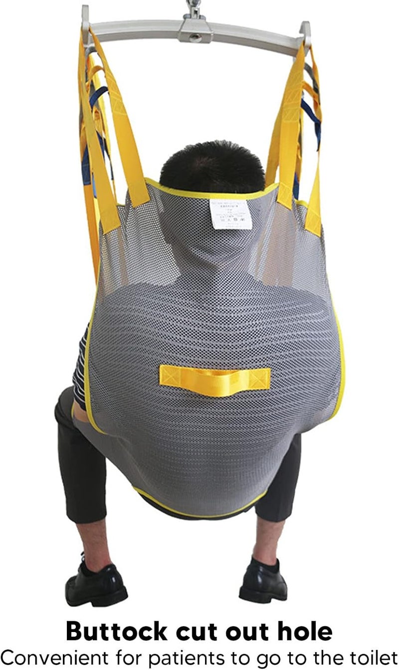 Patient Lift Sling,Positioning Bed Sling,Breathable Mesh Hole Design,Divided Legs Lift Sling for Nursing,Toilet and Bath Use(M) - Image 3