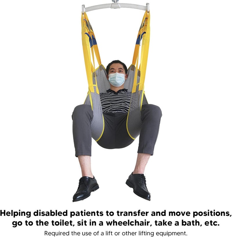 Patient Lift Sling,Positioning Bed Sling,Breathable Mesh Hole Design,Divided Legs Lift Sling for Nursing,Toilet and Bath Use(M) - Image 4