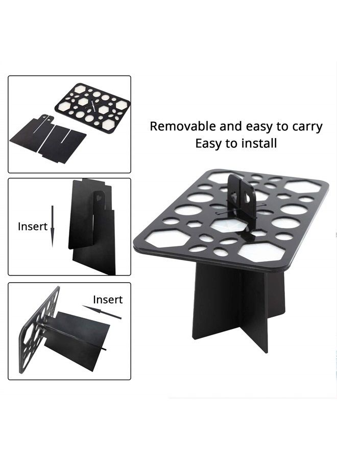 BEAKEY Makeup Brush Drying Rack, Collapsible Acrylic Makeup Brush Holder, Makeup Brush Dryer stand with 28 Holes, for Storing and Drying Various Sizes and Types of Brushes - Black - Image 5
