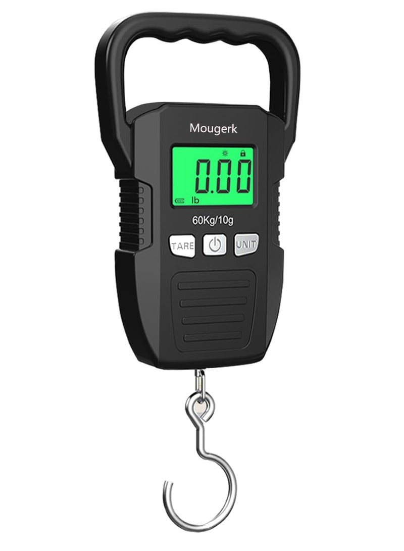 SYOSI Digital Luggage Weight Scale 132lb 60kg Hanging Scales Fish Scale 2 AAA Batteries Not Included Black - Image 1
