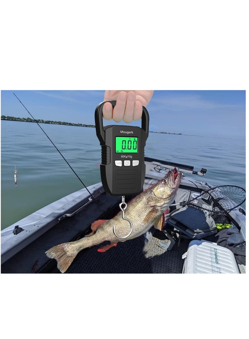 SYOSI Digital Luggage Weight Scale 132lb 60kg Hanging Scales Fish Scale 2 AAA Batteries Not Included Black - Image 5