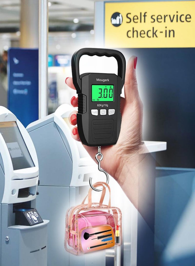 SYOSI Digital Luggage Weight Scale 132lb 60kg Hanging Scales Fish Scale 2 AAA Batteries Not Included Black - Image 4