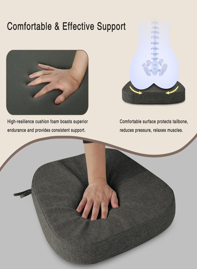 OVOV Dining Chair Cushions 1 Piece Non Slip Kitchen Chair Pads with Ties and Washable Cover D-Shaped Indoor Kitchen Seat Cushions for Dining Room 16"x16"x2" (Dark Grey) - Image 5
