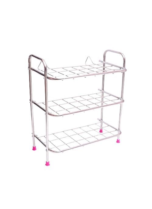 DIVI HOME DIVI HOME Stainless Steel Shoe Rack 2Tier Shoe Stand Modern Style Shoe and Book Stand 2 Shelves 