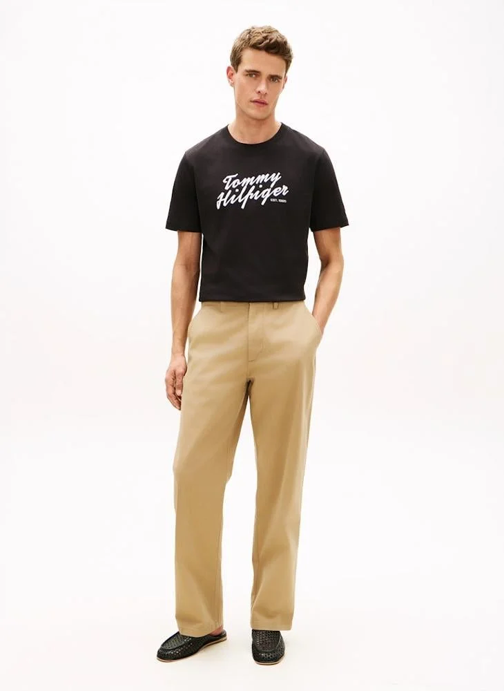 Tommy Hilfiger Black Logo Graphic Crew Neck T-Shirt for Men | Best Price UAE
