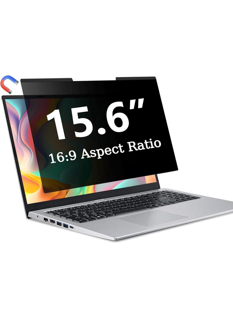 1Pack Magnetic 15.6 Inch Laptop Privacy Screen 16:9 Aspect Ratio, Removable Anti-Blue/Glare Protector Film, Anti Peeping Desktop Security Private Filter 15.6inch - Image 2