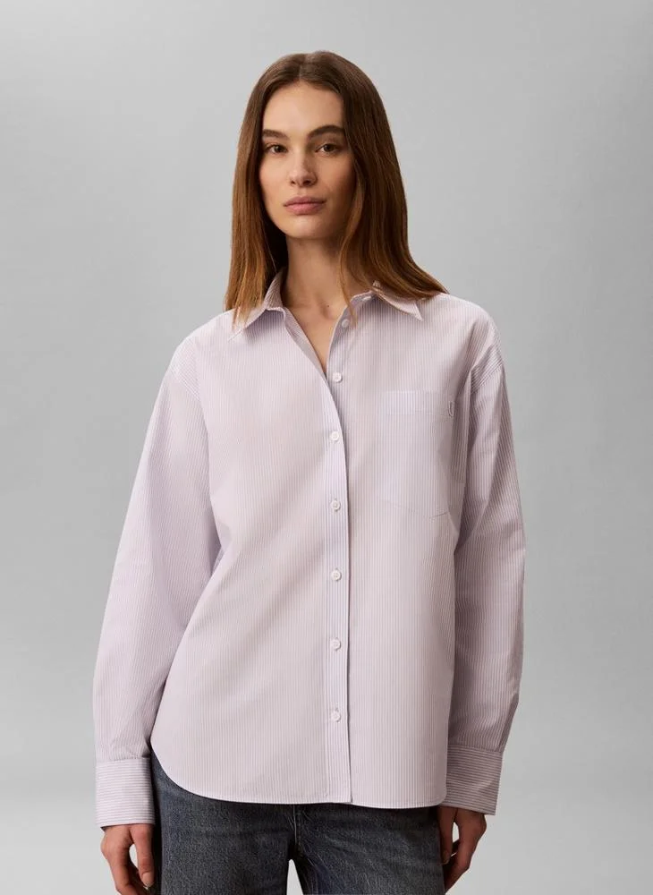 Calvin Klein Jeans Relaxed Yarn Dyed Poplin Shirt