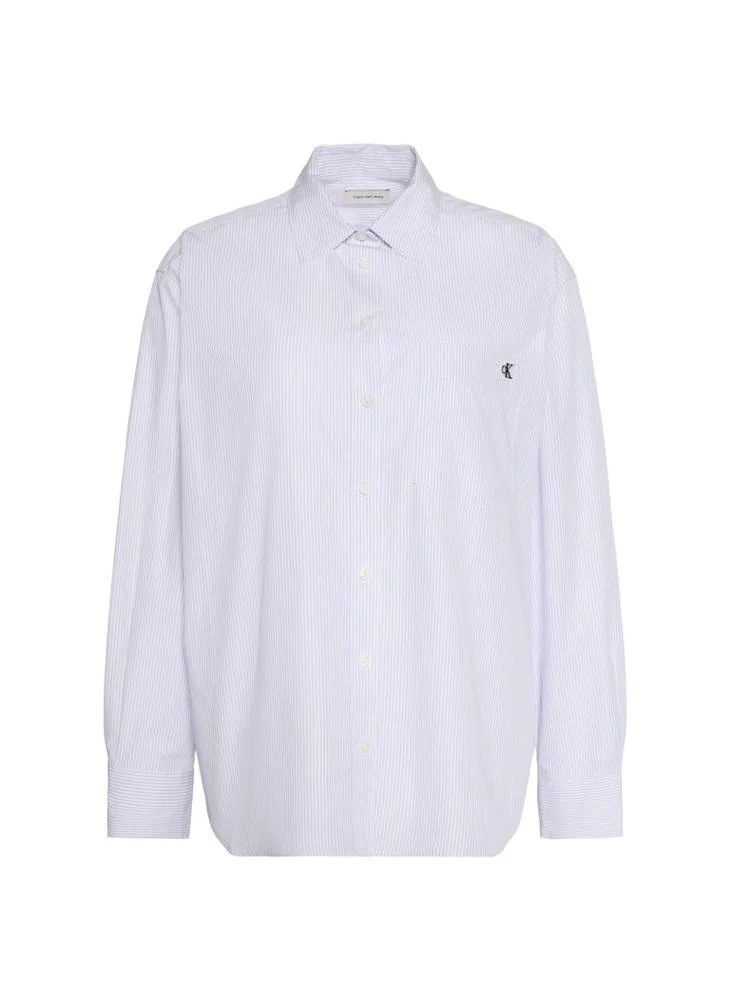 Calvin Klein Jeans  Relaxed Yarn Dyed Poplin Shirt for Women | Best Price UAE