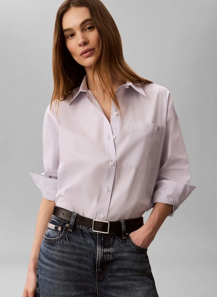 Calvin Klein Jeans  Relaxed Yarn Dyed Poplin Shirt for Women | Best Price UAE