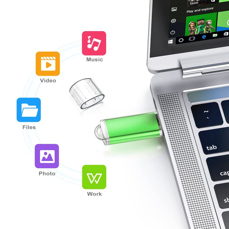 K&ZZ 5 Pack 64GB Flash Drive 64 GB USB Flash Drives USB 2.0 Thumb Drive Gig Zip Drive Stick 64G Flash Memory Stick Jump Drives for PC Laptop, Multicolored - Image 2