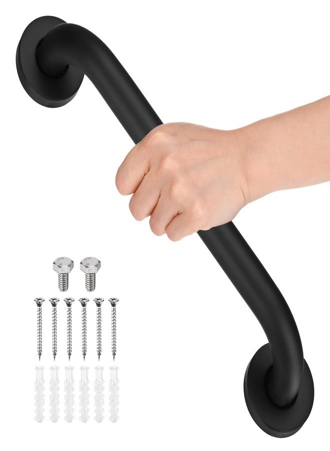 M METERXITY 1-Pack 12 Inch Anti Slip Grab Bars for Bathtubs and Showers, Stainless Steel Safety Shower Handle for Toilet/Seniors/Elderly Assist Bath Handle, Grab Bar for Bathroom [Black] - Image 1